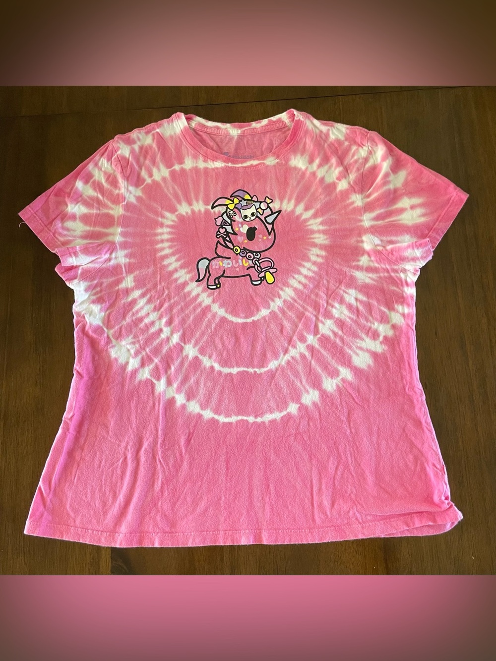 Tokidoki Radiant Love Unicorno Tshirt Unicorn Tie Dye Heart Pink Shirt XL